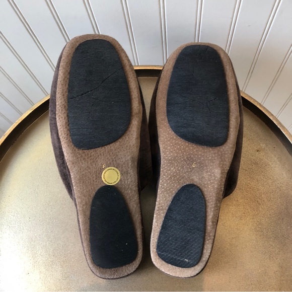 PATRICIA GREEN SUEDE MULE SLIPPERS | PADDED FOOTBED | BOW ACCENT | SIZE: 6 | EUC - Picture 7 of 9